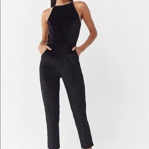 NWT Black velvet urban outfitters jumpsuit